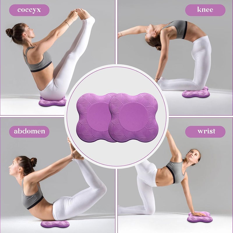 MBKHFLL 2 Packs Yoga Knee & Elbow Cushions - Extra Thick Foam for Knees, Elbows, Wrists, Hands & Head - Pilates & Kneeling Pads - Support Foam Pads for Women & Men - Image 4